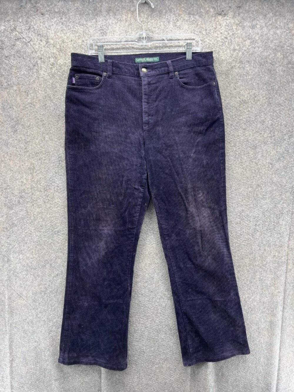 Lauren Jeans Co Pants Womens 14 Purple Corduroy Straight Leg Casual Stretch